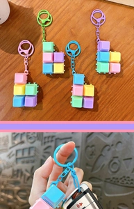 Farbenfroher mechanischer Tastatur-Keycap-Schlüsselanhänger in Makronenfarben-Set