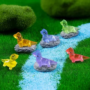 Luminous Miniature Lizard Dinosaur Figurines Resin Glow In The Dark Micro Landscape DIY Decoration Ornaments For Home Desk