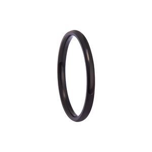 Detailansicht eines 2mm schwarzen polierten Edelstahlrings im minimalistischen Stil