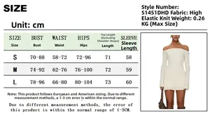 Size guide for women's 3D knit bodycon dress showing measurements in centimeters