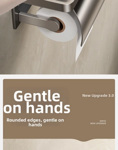 Detail von Wand-Toilettenpapierhalter in Gunmetal mit Ablage und abgerundeten Kanten