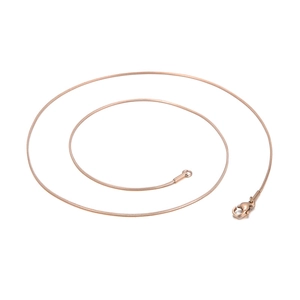 Minimalist 18k rose gold plated stainless steel snake bone chain necklace with lobster clasp
