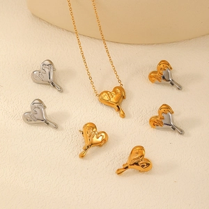 Melting Heart Stud Earrings Titanium Steel Liquid Metal Fluid Design 18K Gold Plated Niche Trendy Jewelry For Women