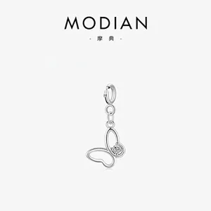 Butterfly Pendant 925 Sterling Silver Hollow 3D Wings Zircon Dainty Charm For DIY Jewelry Making Women