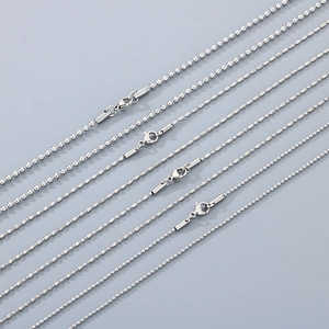 Collier Chaîne À Billes En Acier Inoxydable Minimaliste Avec Fermoir Mousqueton Chaîne À Maillons Ronds Ovales Bijoux