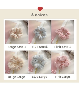 Elastici in organza floreale in tre colori e due misure per acconciature bun