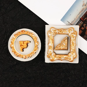 Vintage European style lace frame silicone fondant mold for chocolate and clay resin