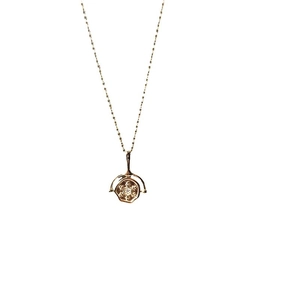 Elegant gold S925 sterling silver necklace featuring a star coin pendant on white background