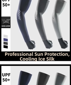 UPF 50+ cooling ice silk arm sleeves detail for sun protection and outdoor cycling