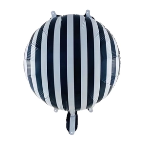 Palloncino in alluminio da 18 pollici a strisce bianche e nere per decorazioni da corsa