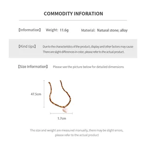 Size chart for stone Saturn necklace with weight 11.6g and length 47.5cm details