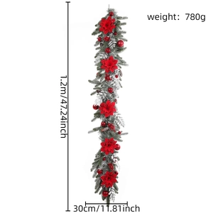 Ghirlanda natalizia verticale con dimensioni di 1,2 m di lunghezza e 30 cm di larghezza