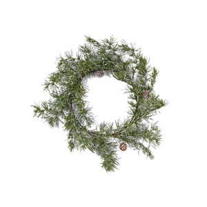 Artificial pine needle Christmas wreath with natural pine cones for holiday door decoration