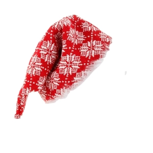 Classic red Christmas hat with white snowflake patterns and soft plush trim