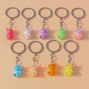 Cute Cartoon Bear Keychain Resin Animal Pendant Key Ring Gift Accessories For Bag Backpack Decoration