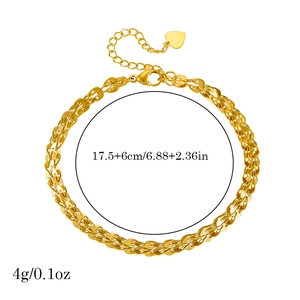 Gold-plated stainless steel chain set with heart pendant and 17.5+6cm measurement