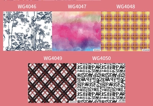 Detailed grid of aurora starry sky and watercolor nail stickers in five varied patterns
