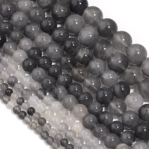 Perles en cristal de quartz gris naturel de tailles variées pour bijoux DIY