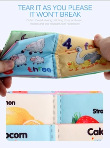 Détail de couture en coton durable et tissu résistant aux déchirures pour livres bébé