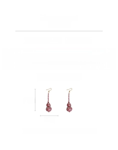 Detail view showing rhinestone gourd tassel earrings, 11.3g weight and 6.8cm length