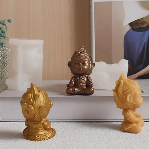 Moule en silicone 3D Singe Pèlerin pour bougies DIY et figurines en plâtre détaillées