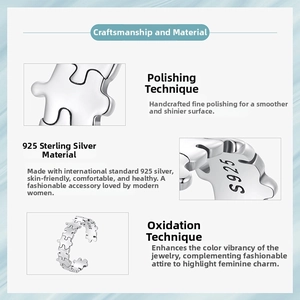 Macro details of S925 sterling silver puzzle ring featuring fine manual polishing finish