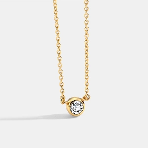 Round Zircon Pendant Necklace 18K Gold Plated Brass Minimalist Ins Style Clavicle Chain Jewelry For Women