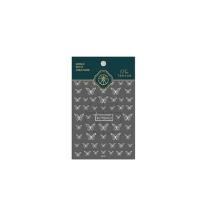 Stickers à ongles 5D papillon blanc ultra-minces KX121 avec emballage design