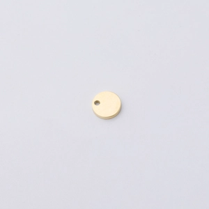 Pendentif rond en acier inoxydable doré poli miroir 8/11mm pour bijoux DIY