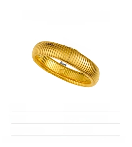 Tabla de tallas detallada para pulseras elásticas de acero bañadas en oro 18k