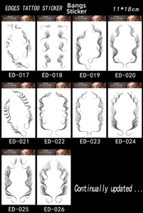 Selezione di 10 tatuaggi per capelli impermeabili per bordi baby hair naturali 11x18cm