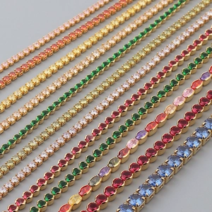 Colorful tennis bracelets with vibrant multi-color zircons in a classic claw setting