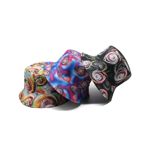 Reversible Bucket Hat 3D Galaxy Digital Print Breathable Cotton Blend Flat Top Sunshade Outdoor Hip Hop Style