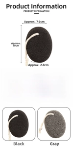 Detailed size and weight guide for black and grey volcanic pumice stone for exfoliation