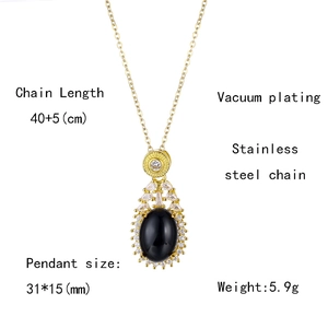 Detailed specifications of water drop necklace with chain length and pendant dimensions