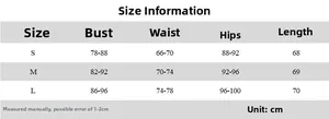 Detailed size chart for lace off-shoulder dress with bust, waist, and hip measurements