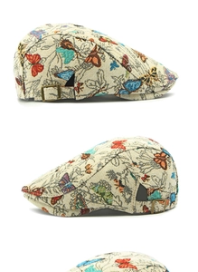Close-up of retro jacquard fabric with colorful butterfly pattern and metal buckle detail