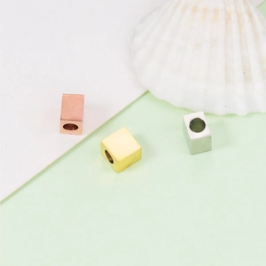 Square Cube Spacer Beads 304 Stainless Steel Mirror Polished DIY Jewelry Making Geometric Loose Beads Necklaces Bracelets