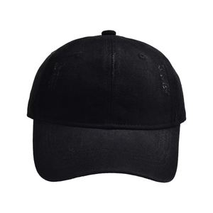 Classic vintage washed black cotton baseball cap with stylish distressed ripped details