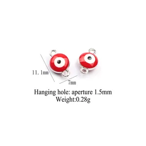 Detail of evil eye charms showing 11.1mm outer diameter and 1.5mm hole for DIY jewelry