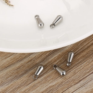 Polished silver stainless steel water drop pendants set for DIY jewelry making