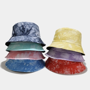 Cappello Bucket Tie Dye Reversibile Cotone Tela Protezione Solare Aperto Pieghevole Viaggio Spiaggia Uomo Donna