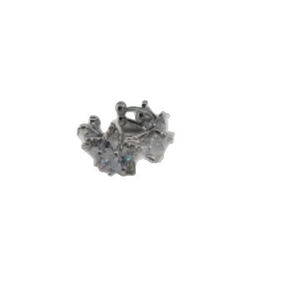 Korean style minimalist silver star ear cuff with zircon stones for non-pierced ears