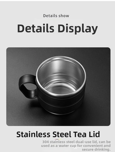 Macro shot of 304 stainless steel lid that doubles as a functional drinking cup