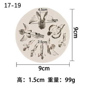 Cute angel silicone mold for fondant cake, chocolate and DIY clay crafts, 9cm diameter