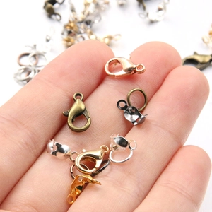 100pcs DIY jewelry findings kit with lobster clasps and jump rings in 8 assorted colors