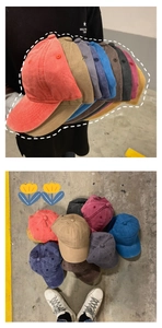 Multiple colors of washed cotton baseball caps for men and women in casual outdoor style