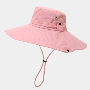 Wide Brim Sun Hat Outdoor Waterproof Quick Dry Bucket Hat With Adjustable Chin Strap For Hiking Fishing