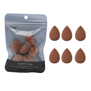 Set de mini esponjas de maquillaje marrones en forma de gota para sombras y labios