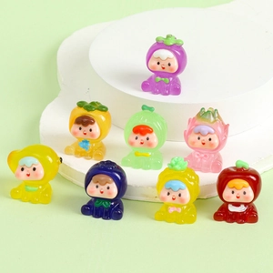 Luminous Mini Fruit Baby Figurines Glow In The Dark Resin Miniature Ornaments For DIY Crafts Desktop Decor Cute Cartoon